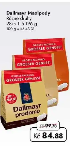 TRAVEL FREE Dallmayr Maxipody 28ks nabídka