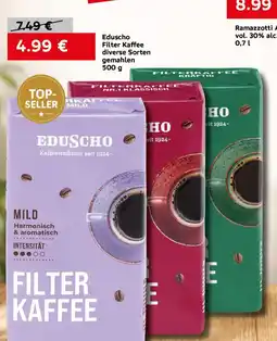 VELTA Free Shop Eduscho Filter Kaffee diverse Sorten gemahlen nabídka