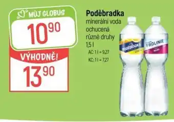 Globus Poděbradka minerální voda ochucená nabídka