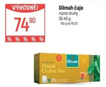 Globus Dilmah čaje nabídka