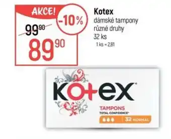 Globus Kotex dámské tampony nabídka