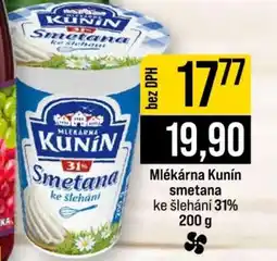 Jip Mlékárna Kunín Smetana ke šlehání 31% nabídka