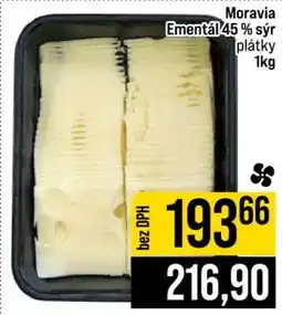 Jip Moravia Ementál 45 % sýr plátky 1kg nabídka