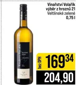 Jip Vinařství Volařík výběr z hroznů 21 veltlínské zelené nabídka