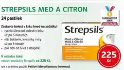 mojelekarna.cz Strepsils med a citron nabídka