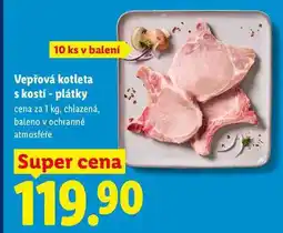 Lidl Vepřová kotleta s kostí - plátky, cena za nabídka