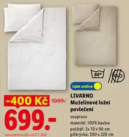 Lidl LIVARNO Mušelínové ložní povlečení nabídka