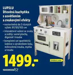 Lidl LUPILU Dřevěná kuchyňka s osvětlením a zvukovými efekty nabídka