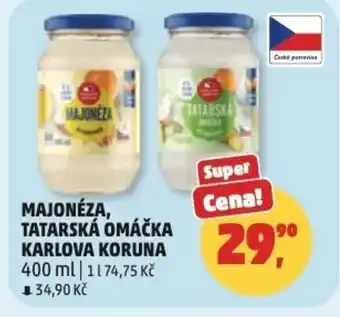 Penny Market Majonéza, tatarská omáčka karlova koruna nabídka