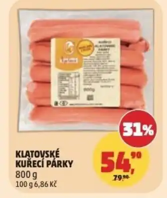Penny Market Klatovské kuřecí párky nabídka