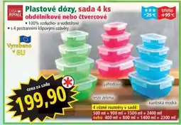 Norma Plastové dózy, sada 4 ks obdélníkové nebo čtvercové nabídka
