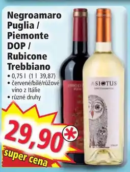 Norma Negroamaro Puglia / Piemonte DOP / Rubicone Trebbiano nabídka