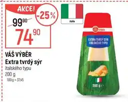 Globus VÁŠ VÝBĚR Extra tvrdý sýr italského typu nabídka