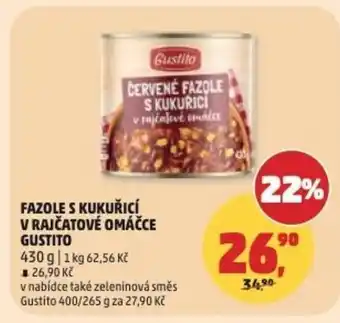 Penny Market Fazole s kukuřicí v rajčatové omáčce gustito nabídka