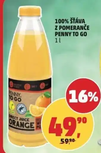 Penny Market 100% šťáva z pomeranče Penny to go nabídka