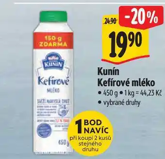 Albert Kunín Kefírové mléko nabídka