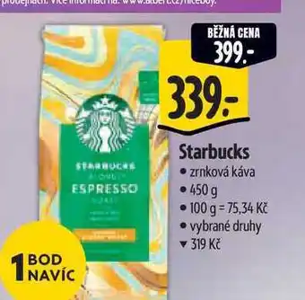 Albert Starbucks zrnková káva nabídka