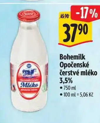 Albert Bohemilk Opočenské čerstvé mléko 3,5% nabídka