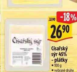 Albert Císařský sýr 45% - plátky nabídka