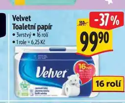 Albert Velvet Toaletní papír 3vrstvý 16 rolí nabídka