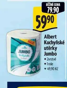 Albert Albert Kuchyňské utěrky Jumbo 2vrstvé 1 role nabídka