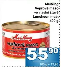 Jip MeiNing Vepřové maso. ve vlastní šťávě Luncheon meat nabídka