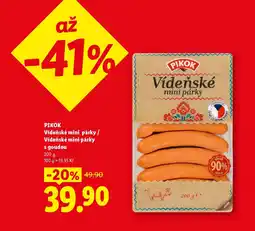 Lidl PIKOK Vídeňské mini párky / Vídeňské mini párky s goudou nabídka
