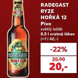 Kaufland RADEGAST RYZE HOŘKÁ 12 Pivo nabídka
