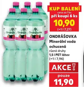 Kaufland ONDRÁŠOVKA Minerální voda ochucená nabídka