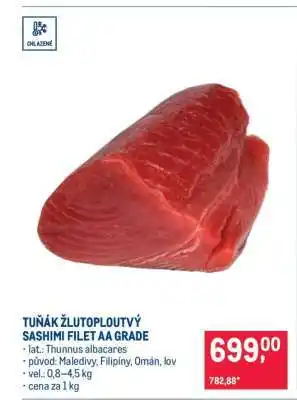 Makro Tuňák žlutoploutvý Sashimi filet AA grade nabídka