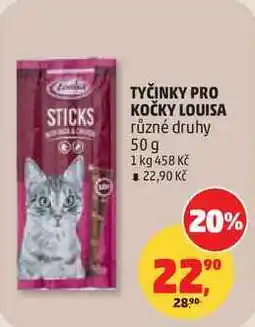 Penny Market TYČINKY PRO KOČKY LOUISA různé druhy nabídka