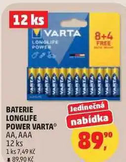 Penny Market BATERIE LONGLIFE POWER VARTA AA, AAA, 12 ks nabídka