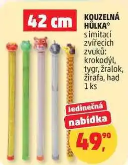 Penny Market KOUZELNÁ HÜLKA s imitací zvířecích zvuků: krokodýl, tygr, žralok, žirafa, had, 1 ks nabídka