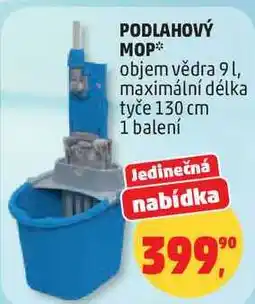 Penny Market PODLAHOVÝ MOP objem vědra, 9 l, maximální délka tyče 130 cm nabídka