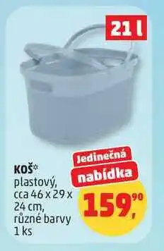 Penny Market KOŠ plastový, cca 46x29x 24 cm, různé barvy, 1 ks nabídka