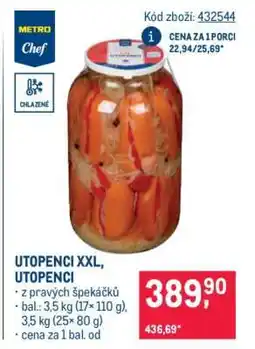 Makro UTOPENCI XXL, UTOPENCI nabídka
