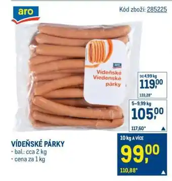 Makro Vídeňské párky* • nabídka