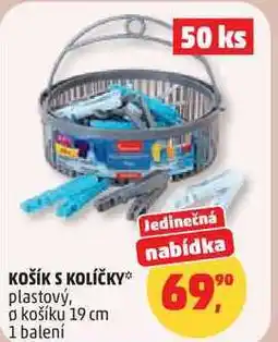 Penny Market KOŠÍK S KOLÍČKY plastový, o košíku 19 cm, 1 balení nabídka