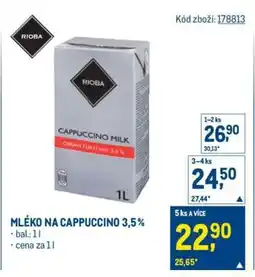 Makro MLÉKO NA CAPPUCCINO 3,5% nabídka