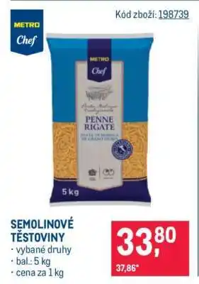 Makro Semolinové těstoviny nabídka