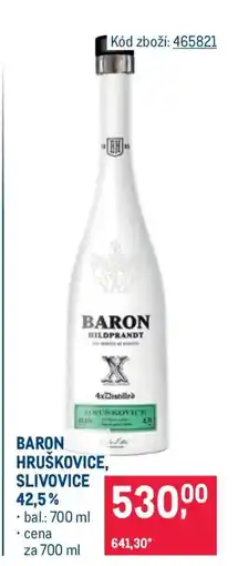 Makro BARON HRUŠKOVICE, SLIVOVICE nabídka