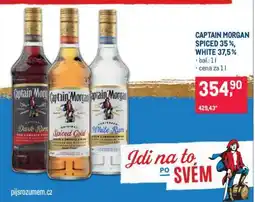 Makro CAPTAIN MORGAN SPICED 35%, WHITE 37,5% nabídka