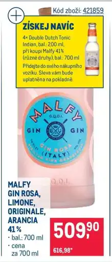 Makro MALFY GIN ROSA, LIMONE, ORIGINALE, ARANCIA 41 % nabídka