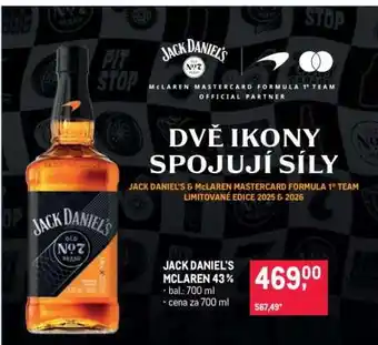 Makro JACK DANIEL'S MCLAREN 43% nabídka
