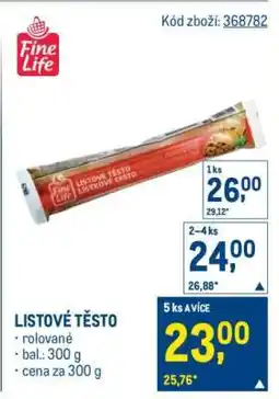Makro Listové těsto nabídka