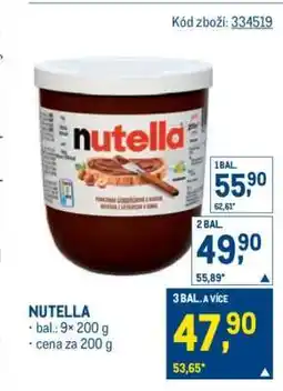 Makro Nutella nabídka