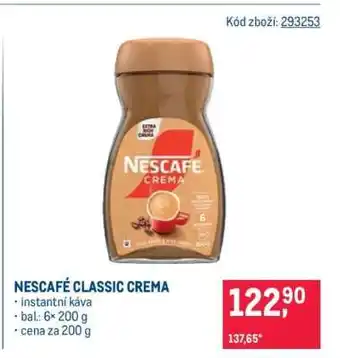 Makro Nescafé Classic, Crema nabídka