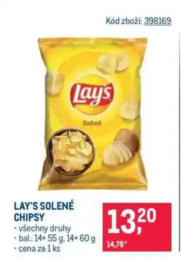 Makro LAY'S SOLENÉ CHIPSY nabídka