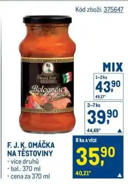 Makro F. J. K. OMÁČKA NA TĚSTOVINY nabídka