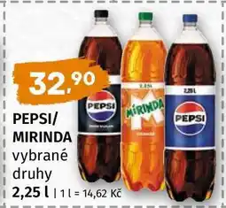 Terno PEPSI, MIRINDA vybrané druhy nabídka
